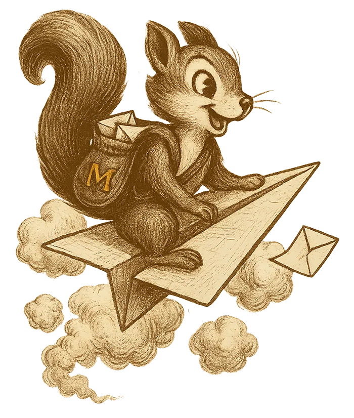 Squirrel riding paper airplane